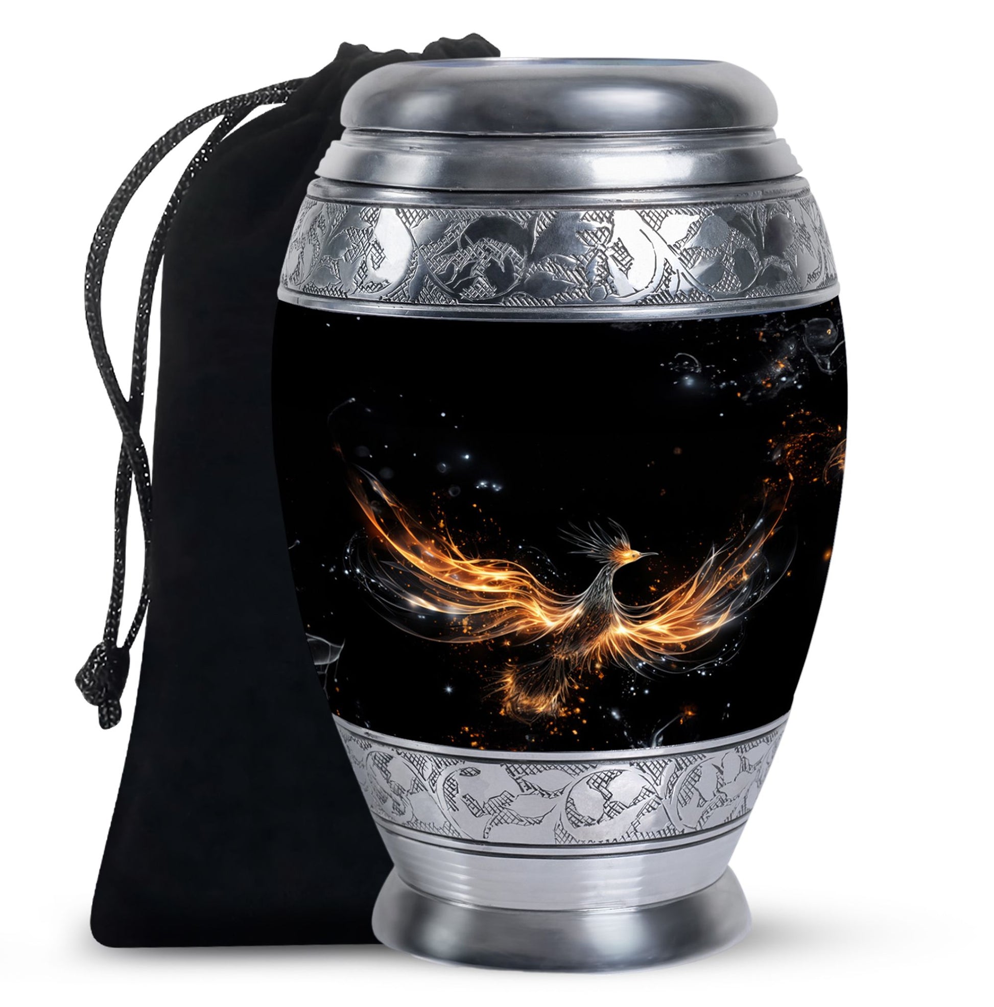 Elegant Galaxy Phoenix Urn - Unique Fantasy Cremation Urn For Ashes