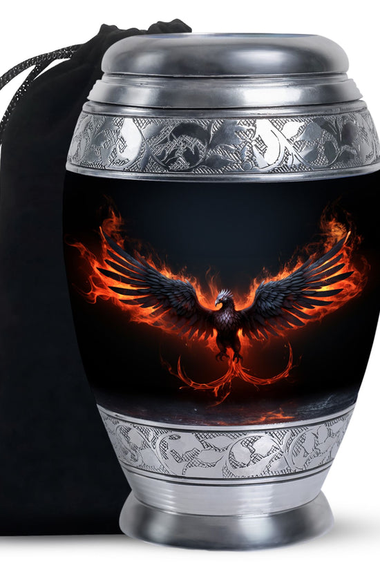 Phoenix Memorial Urn - Fire Theme Funeral Urn For Burial