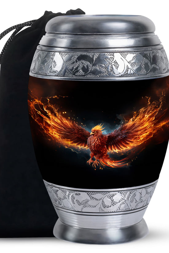 Flaming Phoenix Funeral Urn - Mythical Ashes Urn for Adult Ashes
