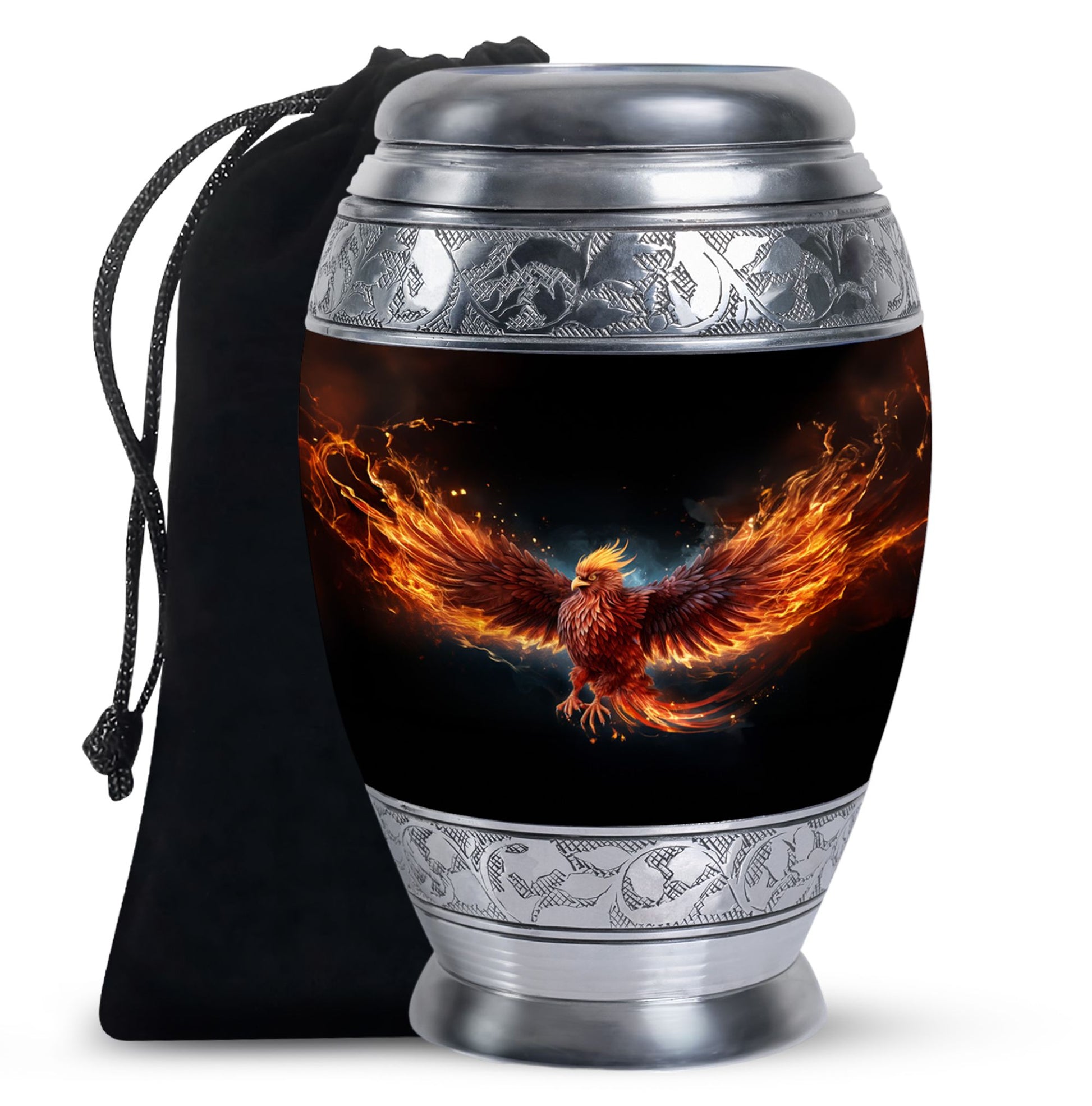 Flaming Phoenix Funeral Urn - Mythical Ashes Urn for Adult Ashes