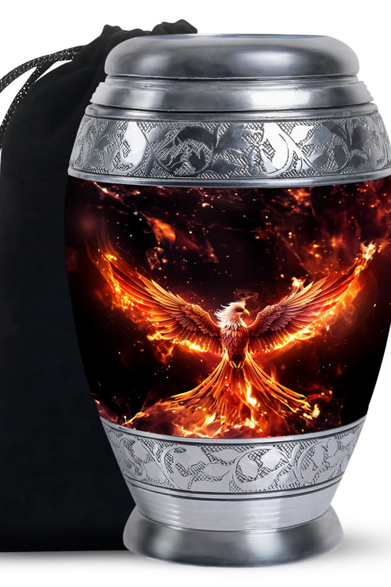 Fire Phoenix Funeral Urn - Fantasy Cremation Urn For Adult Ashes