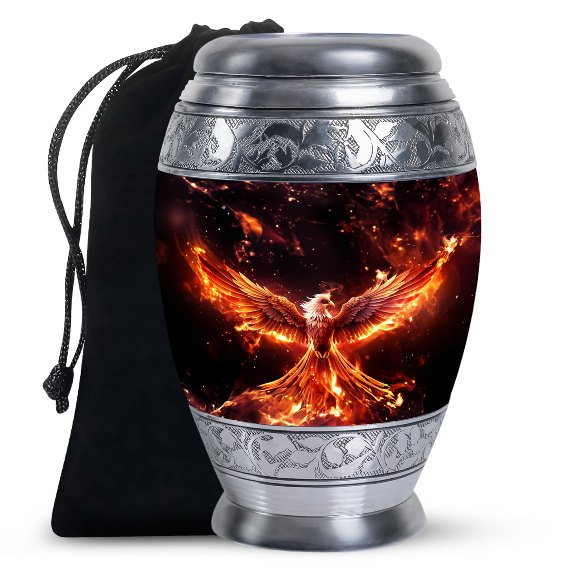 Fire Phoenix Funeral Urn - Fantasy Cremation Urn For Adult Ashes