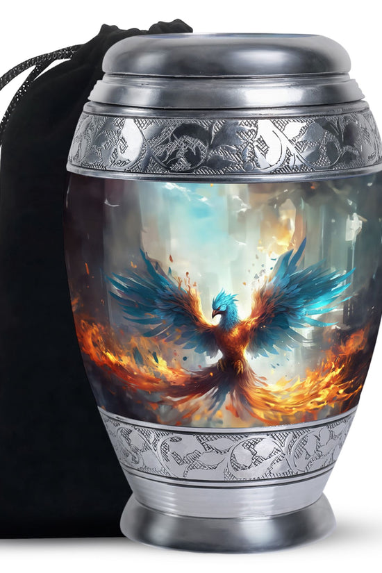Blue Flame Phoenix Urn - Spiritual Tribute Urn for Men & Women