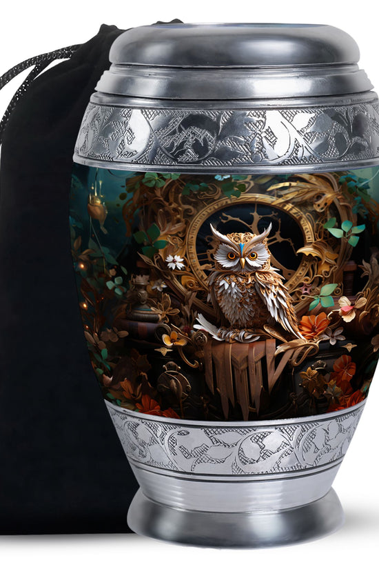 Artistic Owl Funeral Urn - Unique Cremation Urn For Burial