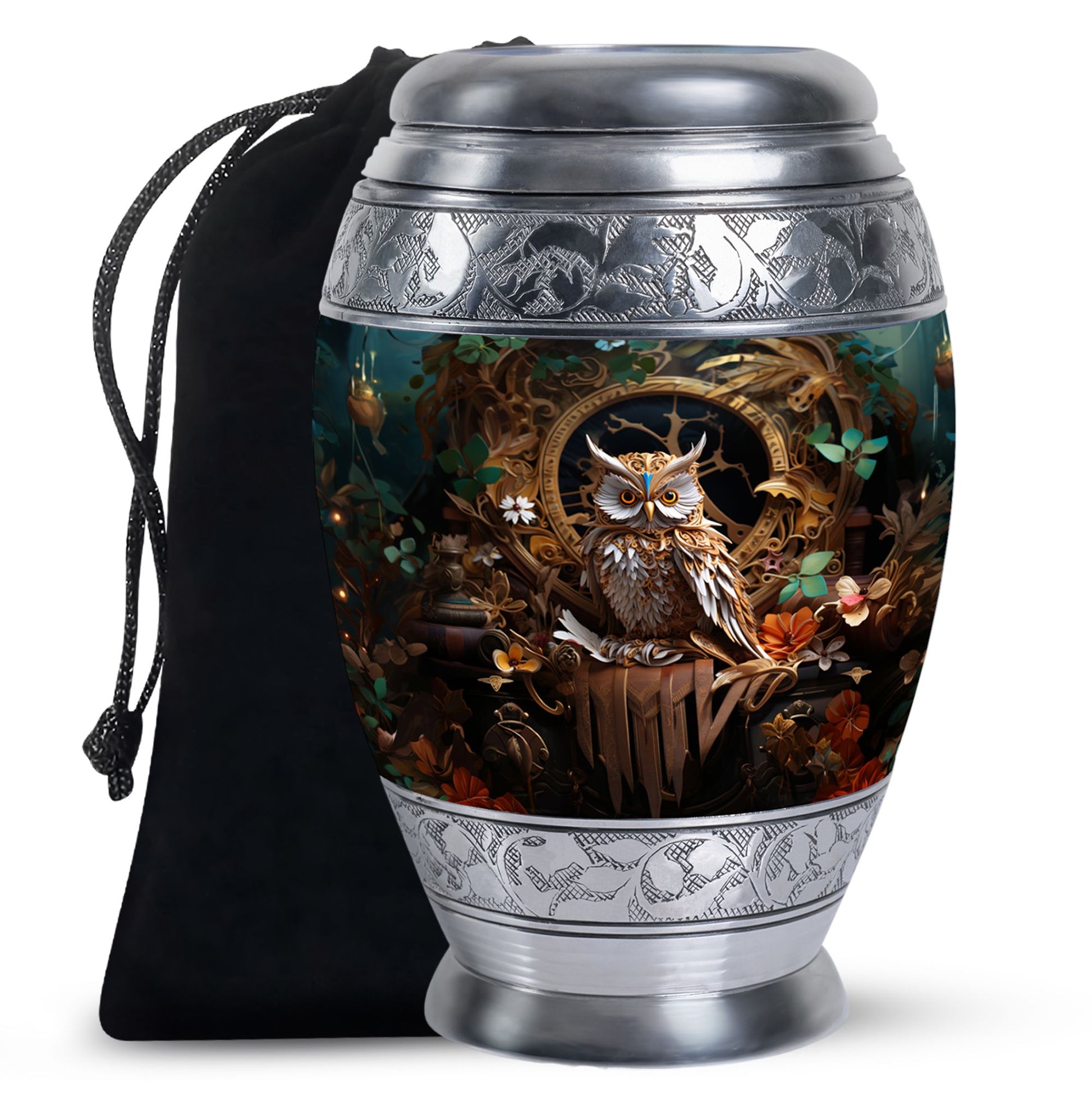 Artistic Owl Funeral Urn - Unique Cremation Urn For Burial