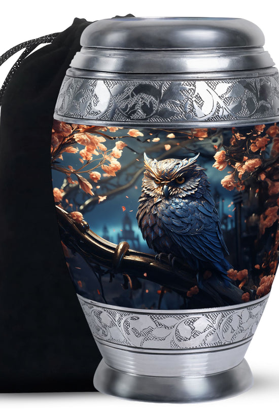 Black Owl Cremation Urn – Elegant Memorial Urn For Human Ashes