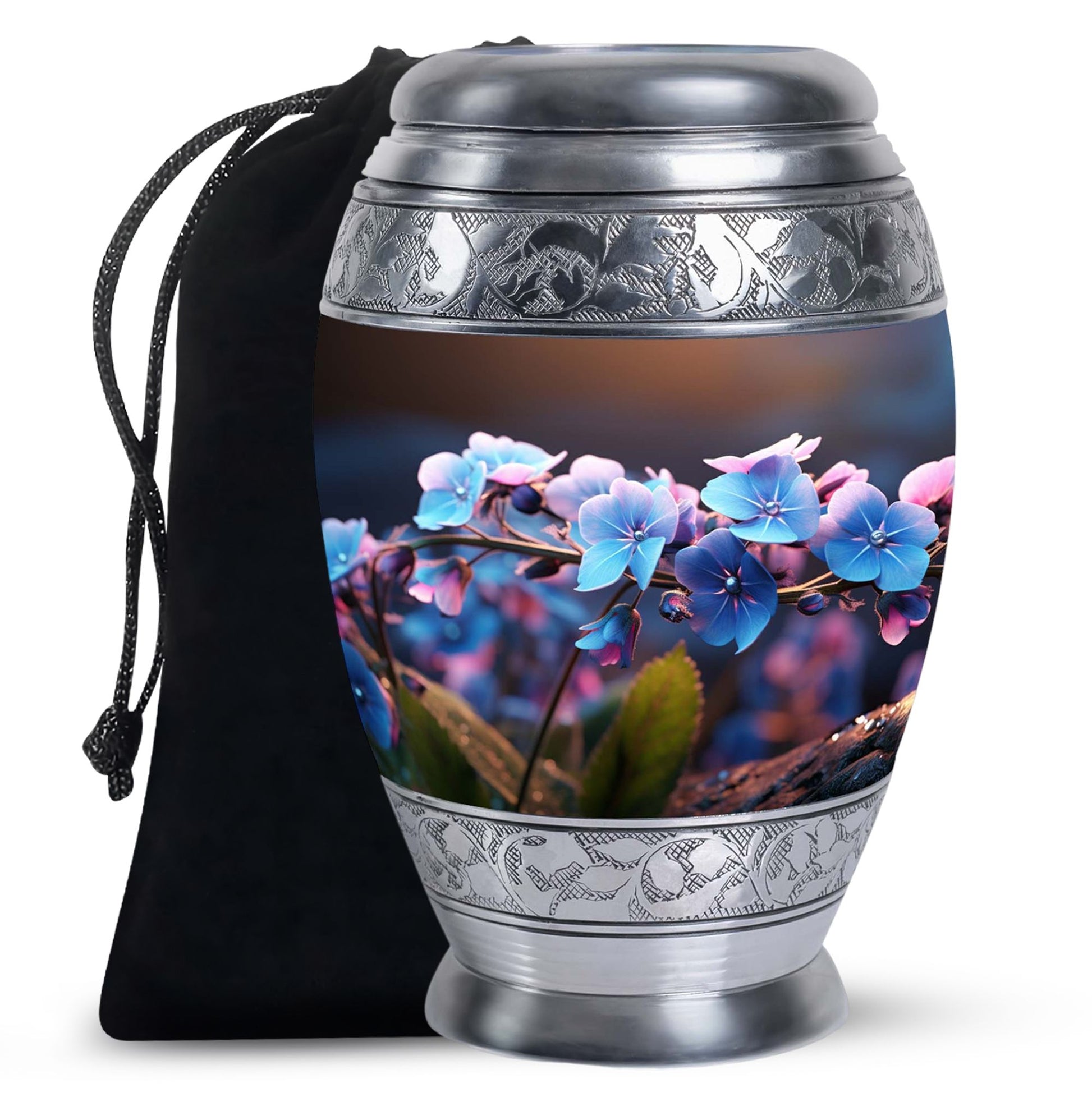 Scorpion Grass Human Funeral Urn - Decorative Floral Ashes Urn