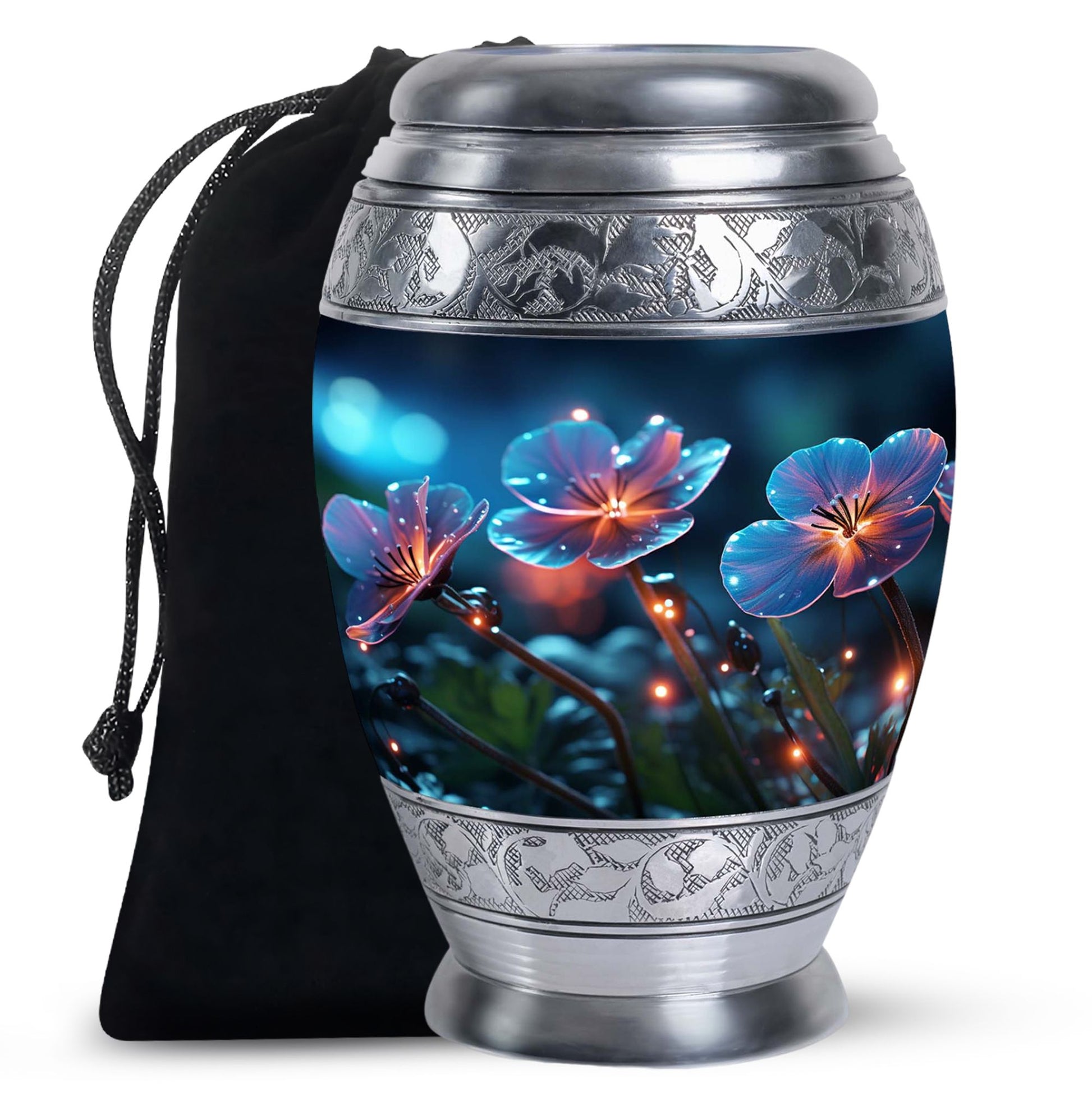 Scorpion Grass Cremation Urn For Human Ashes - Artistic Floral Burial Urn
