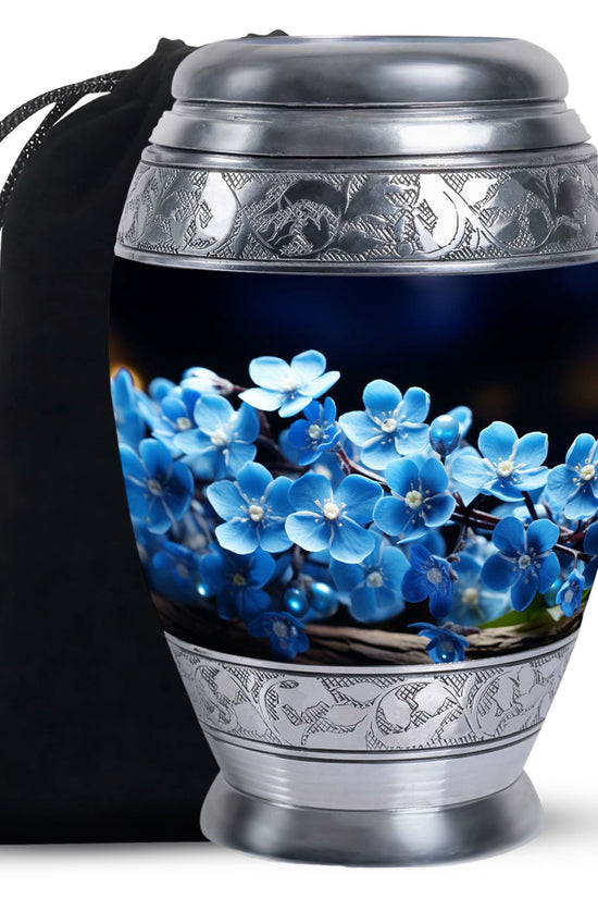 Scorpion Grass Cremation Urn - Stylish Floral Memorial Urn For Ashes
