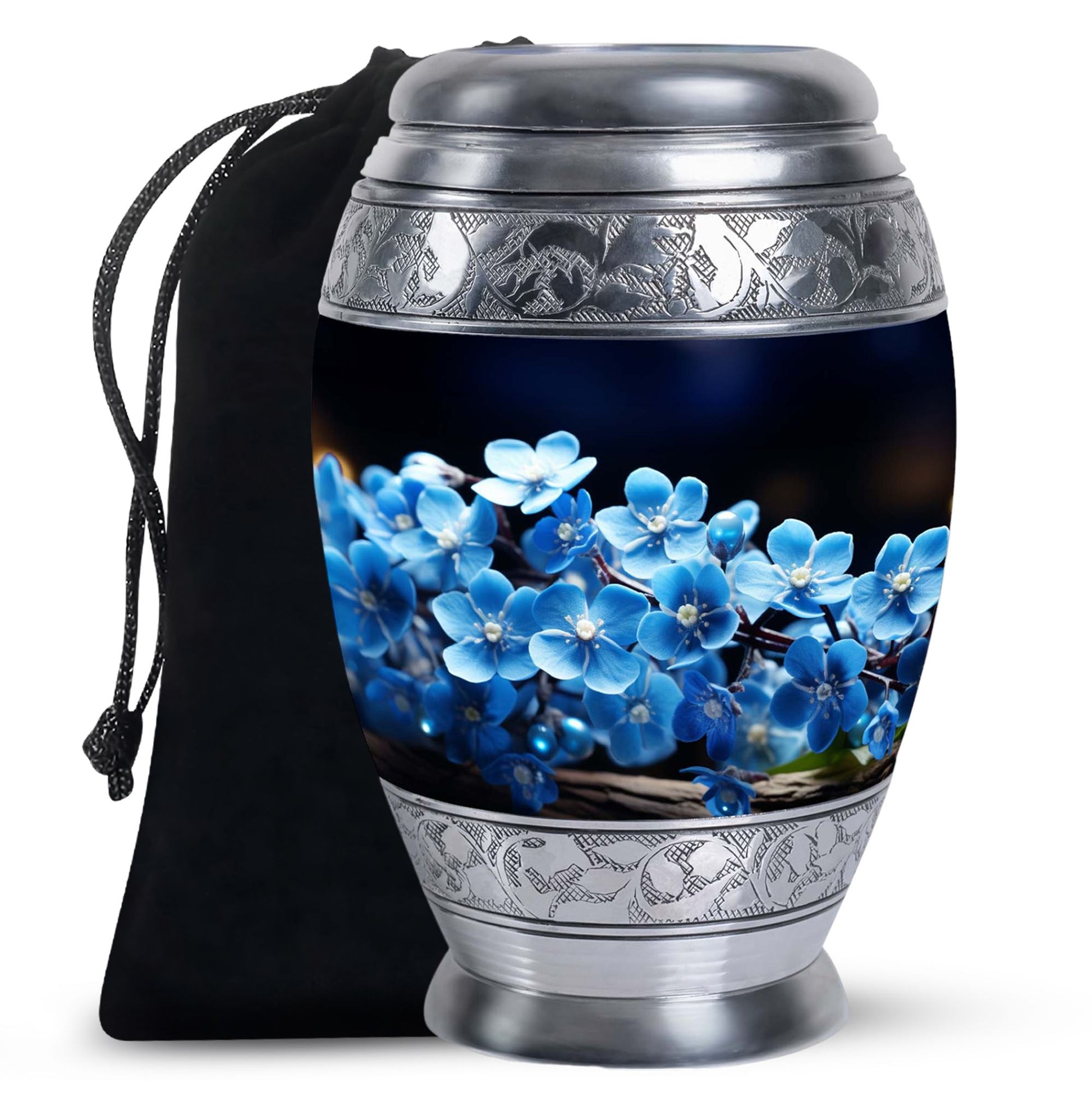 Scorpion Grass Cremation Urn - Stylish Floral Memorial Urn For Ashes