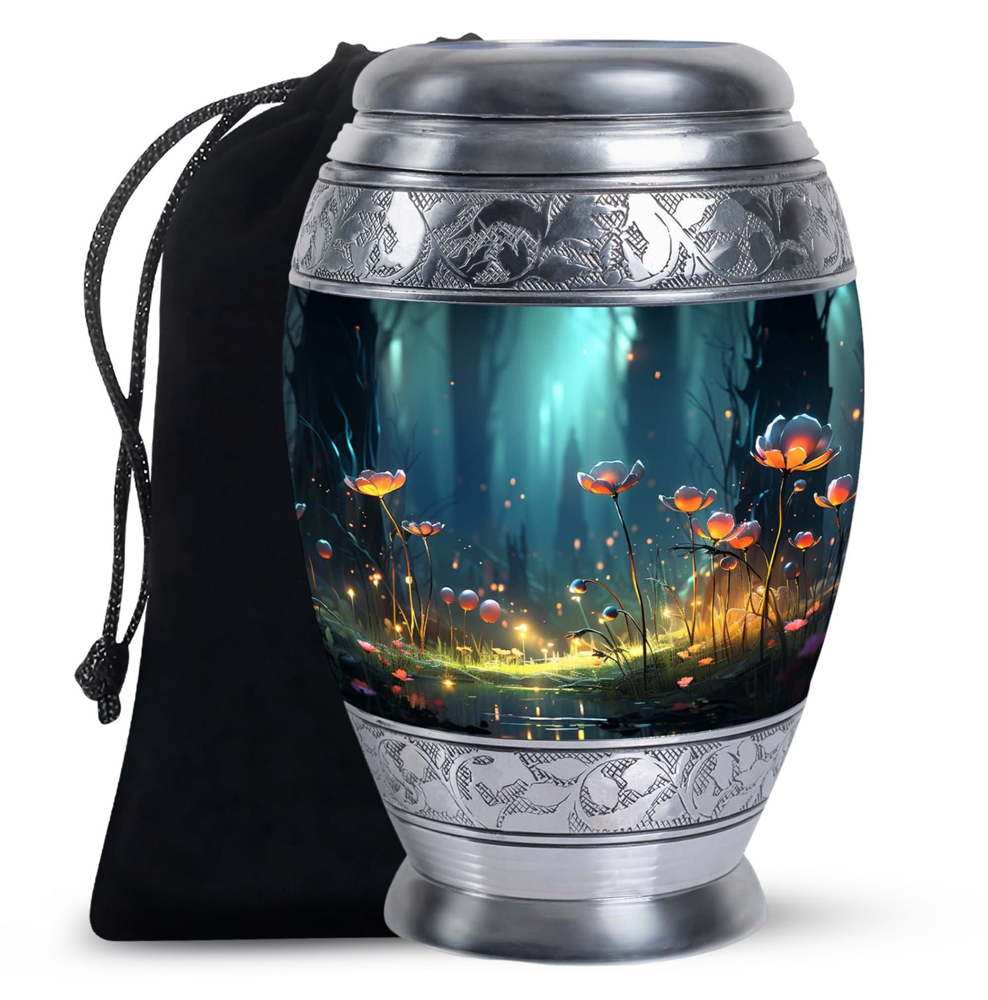Scorpion Grass Memorial Urn - Decorative Floral For Human Ashes Urn