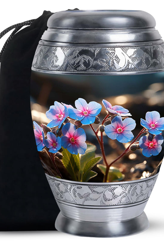 Scorpion Grass Ashes Urn - Elegant Floral Cremation Memorial Urn