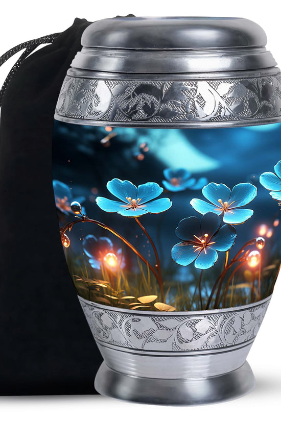 Scorpion Grass Floral Cremation Urn - Elegant Memorial Urn For Women
