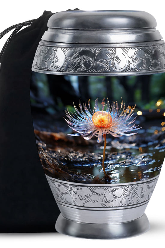 Flower Floral Memorial Urn - Large Funeral Urn For Adult Ashes