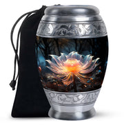Lily Forest Theme Cremation Urn - Aluminium Funeral Urn For Loved Ones
