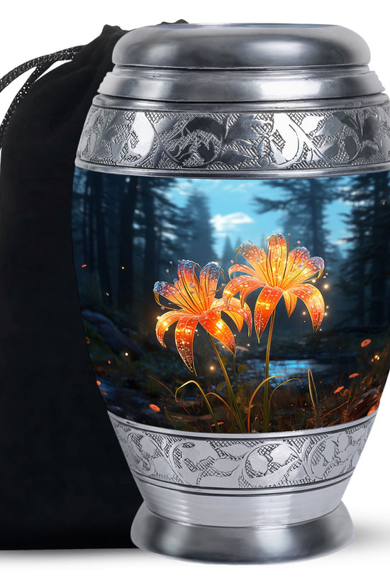 Nature Lily Memorial Urn - Burial Cremation Urn For Adult Ashes