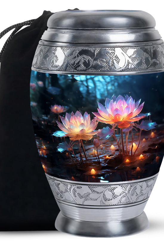 Lotus Flower Funeral Urn For Ashes - Decorative Adult Cremation Urn