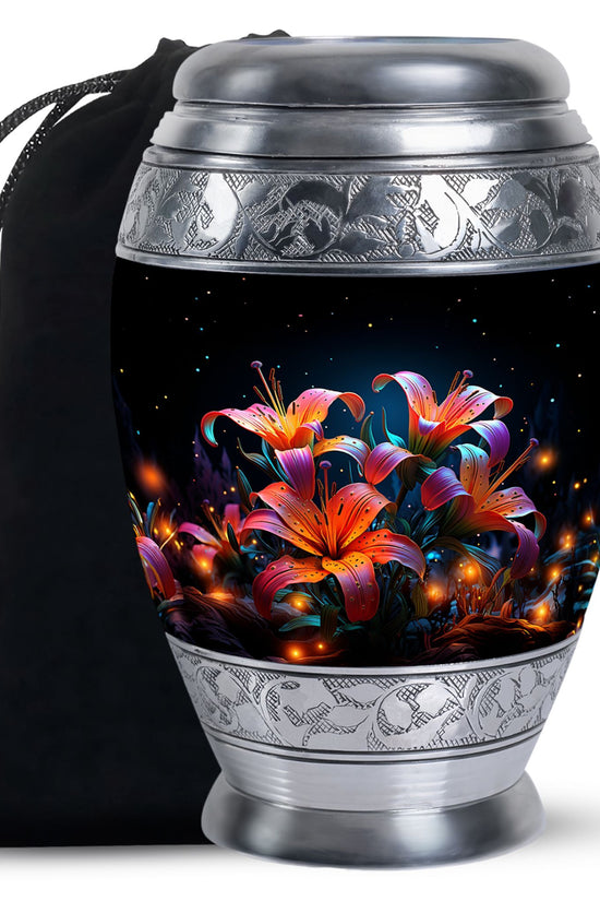 Tiger Lily Memorial Urn Large Cremation Urn For Male & Female