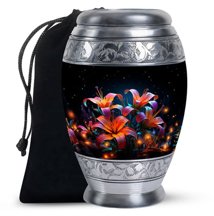 Tiger Lily Memorial Urn Large Cremation Urn For Male & Female
