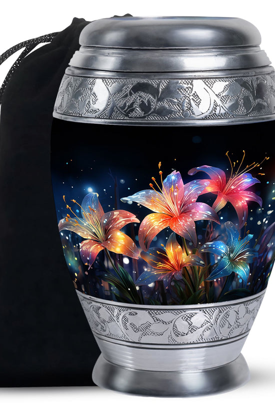 Glowing Lily Memorial Urn - Large Cremation Urn For Human Ashes