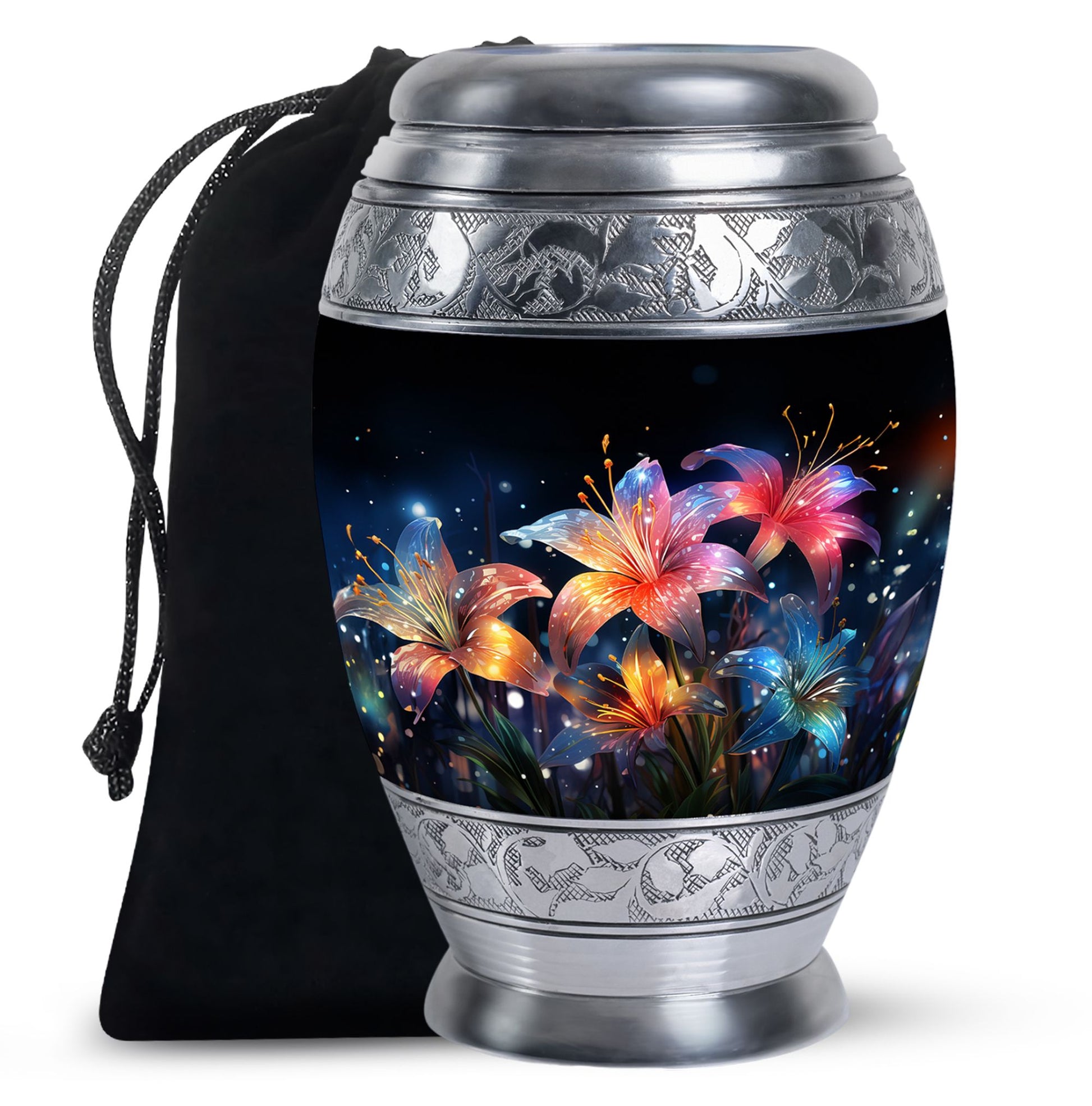 Glowing Lily Memorial Urn - Large Cremation Urn For Human Ashes