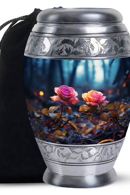 Beautiful Pink Rose Funeral Urn - Large Memorial Urn For Female