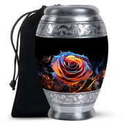 Beautiful Rose Theme Memorial Urn - Aluminum Cremation Urn For Loved Ones