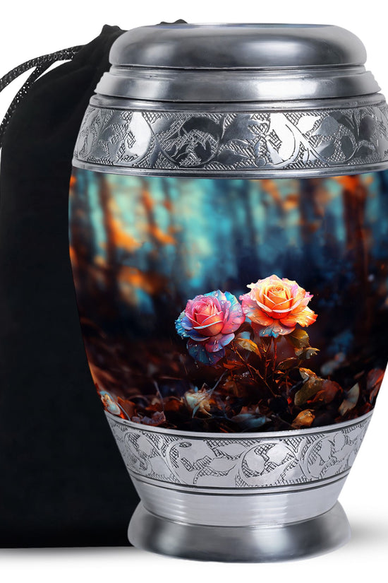 Pink Rose Memorial Urn - Large Memorial Urn For Male & Female