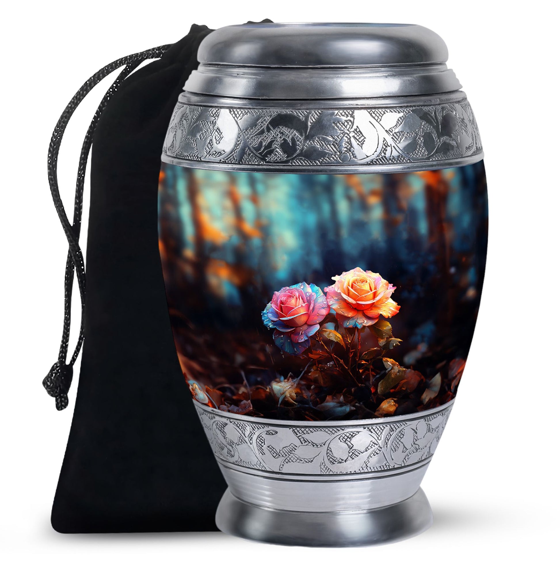 Pink Rose Memorial Urn - Large Memorial Urn For Male & Female