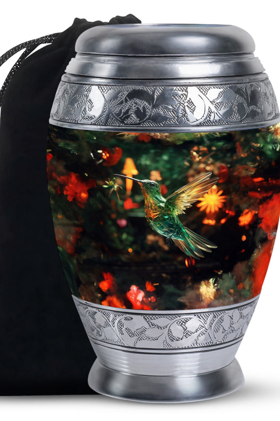 Crystal Hummingbird Memorial Urn - Premium Cremation Urn For Human Ashes