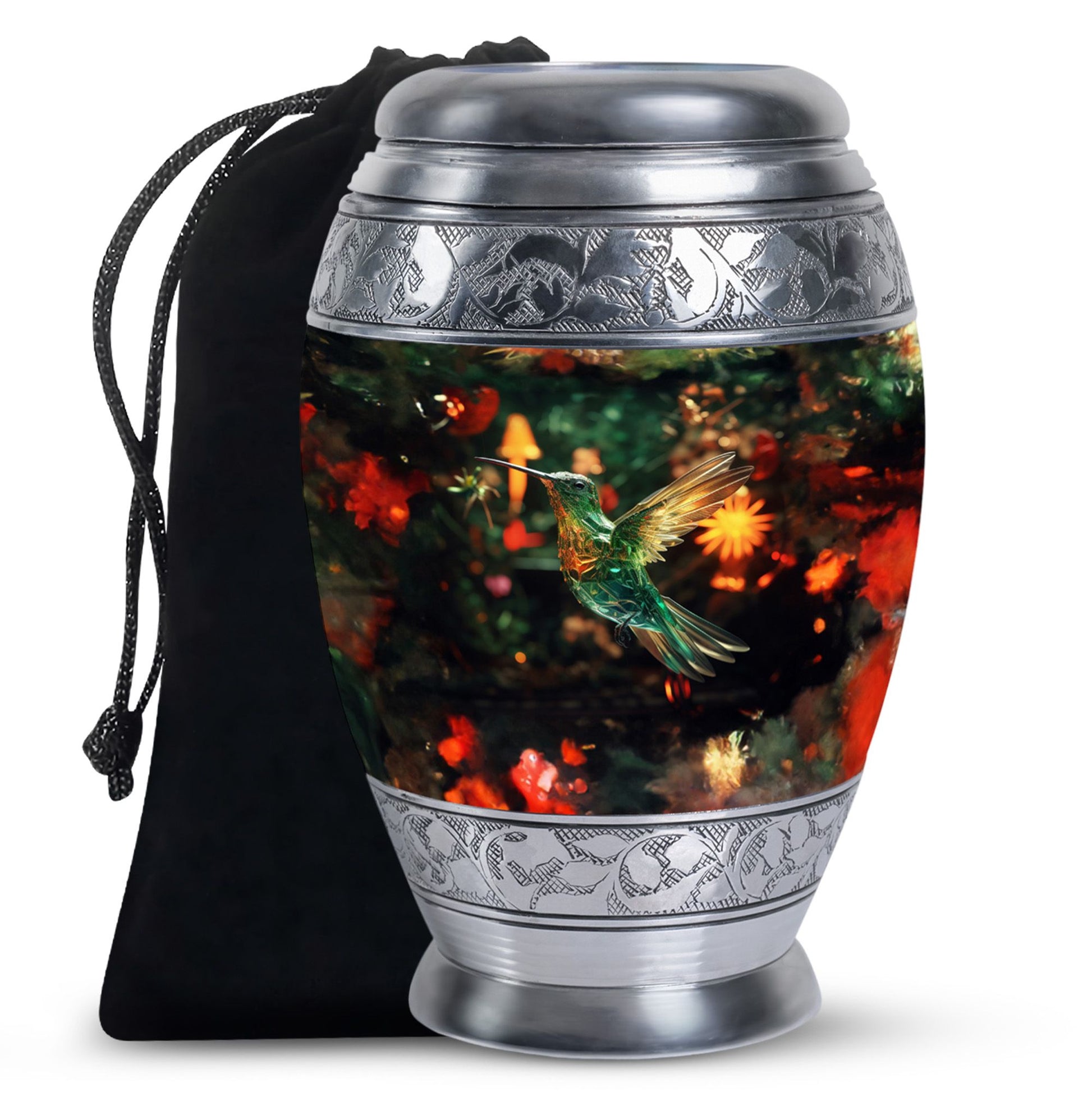 Crystal Hummingbird Memorial Urn - Premium Cremation Urn For Human Ashes