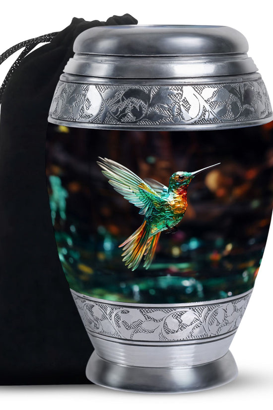 Crystal Hummingbird Theme Cremation Urn - Luxury Funeral Urn For Loved Ones