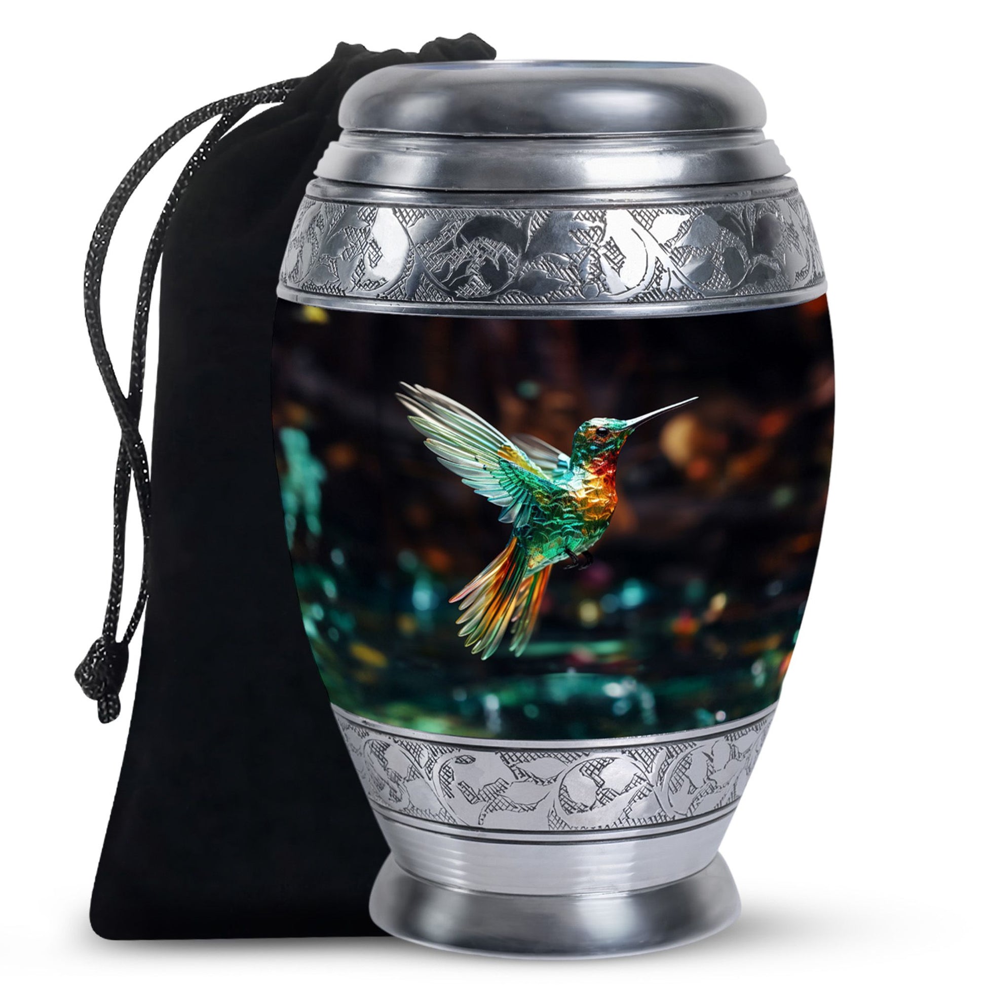 Crystal Hummingbird Theme Cremation Urn - Luxury Funeral Urn For Loved Ones
