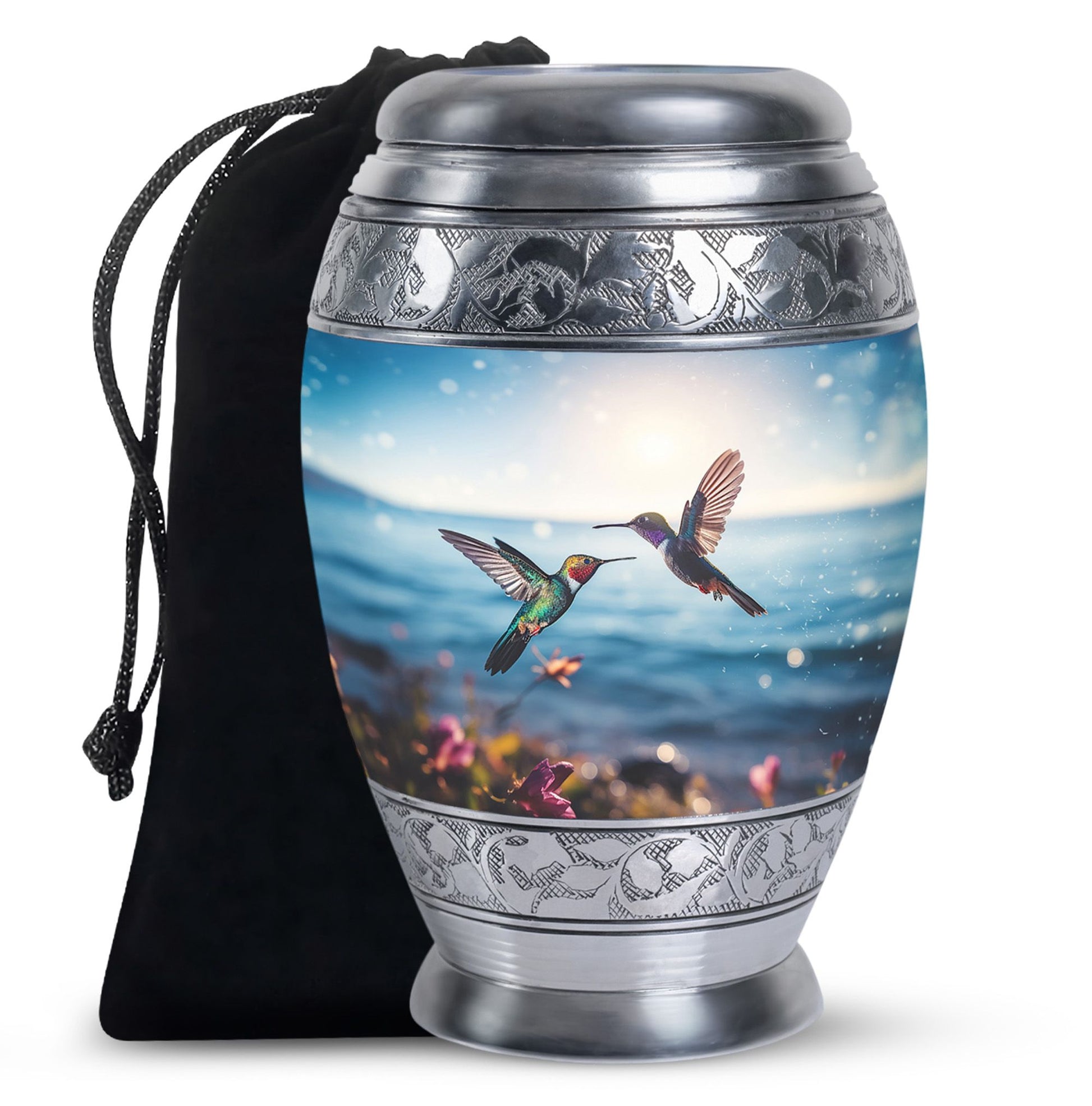 Couple Hummingbird Theme Funeral Urn - Beautiful Ashes Urn For Adults