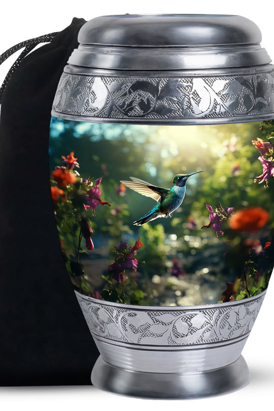 Hummingbird Cremation Urn - Forest Theme Urn For Human Ashes