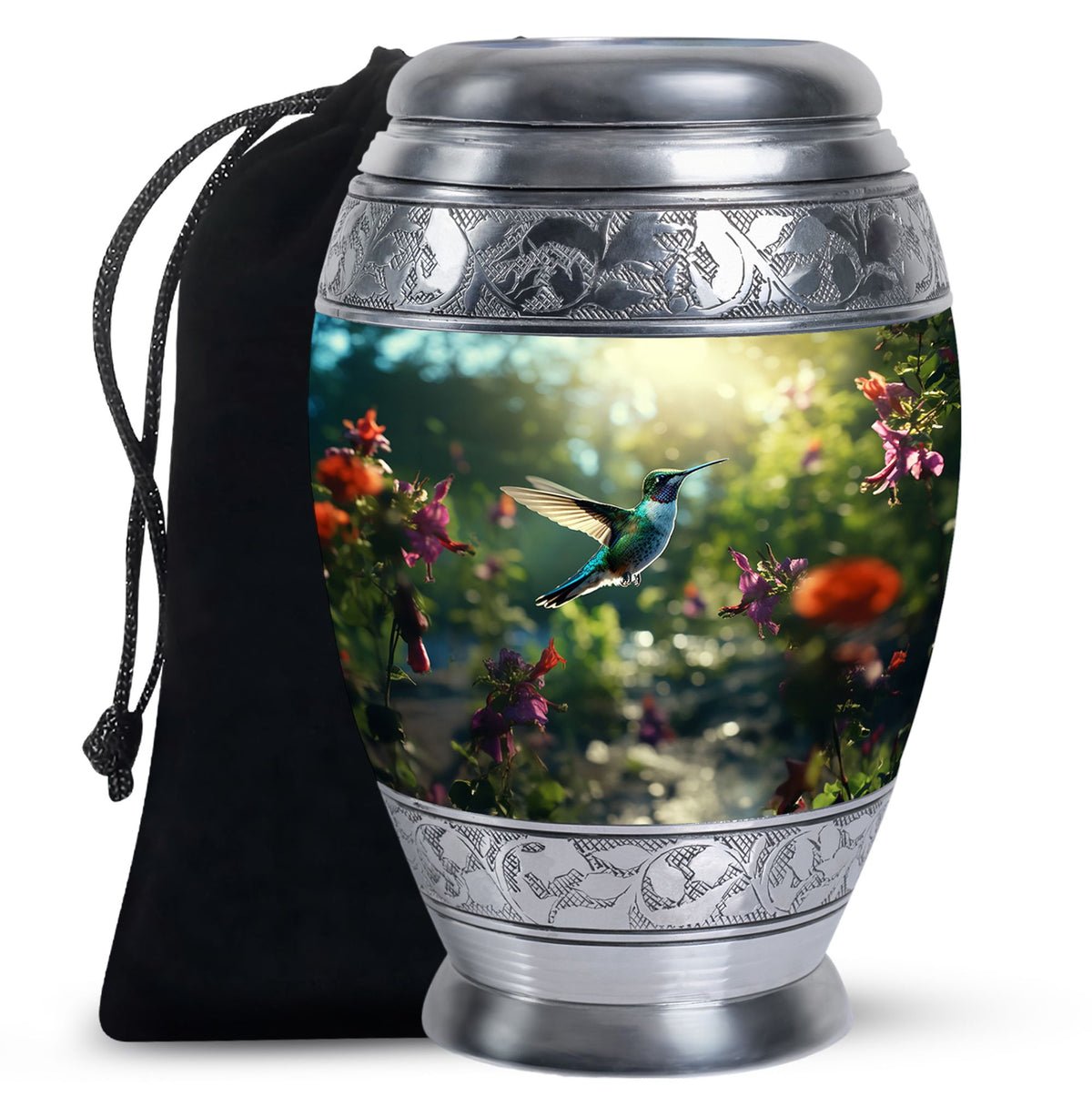 Hummingbird Cremation Urn - Forest Theme Urn For Human Ashes