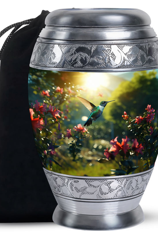 Nature Hummingbird Memorial Urn - Elegant Funeral Urn For Human Ashes