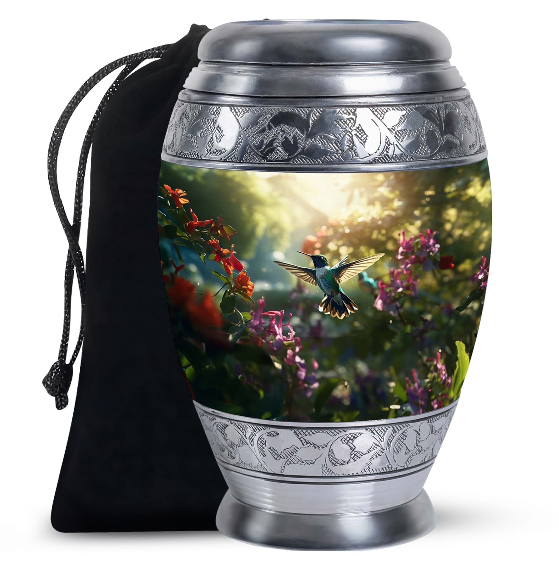 Flying Hummingbird Cremation Urn - Aluminium Memorial Urn For Ashes