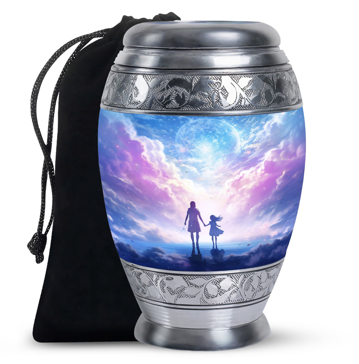 Peaceful Sky Memorial Urn - Heavenly Angel Cremation Urn For Loved Ones