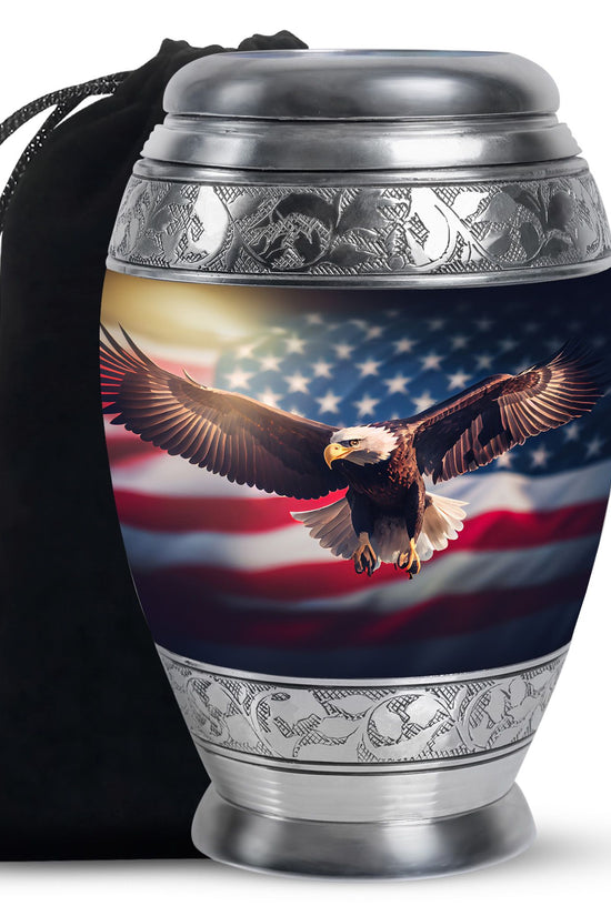 American Tribute Cremation Urn - Military Funeral Urn For Male & Female