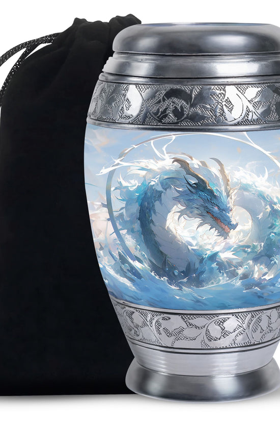BlueImperial Dragon Memorial Urn For Human Ashes - Decorative Funeral Urn