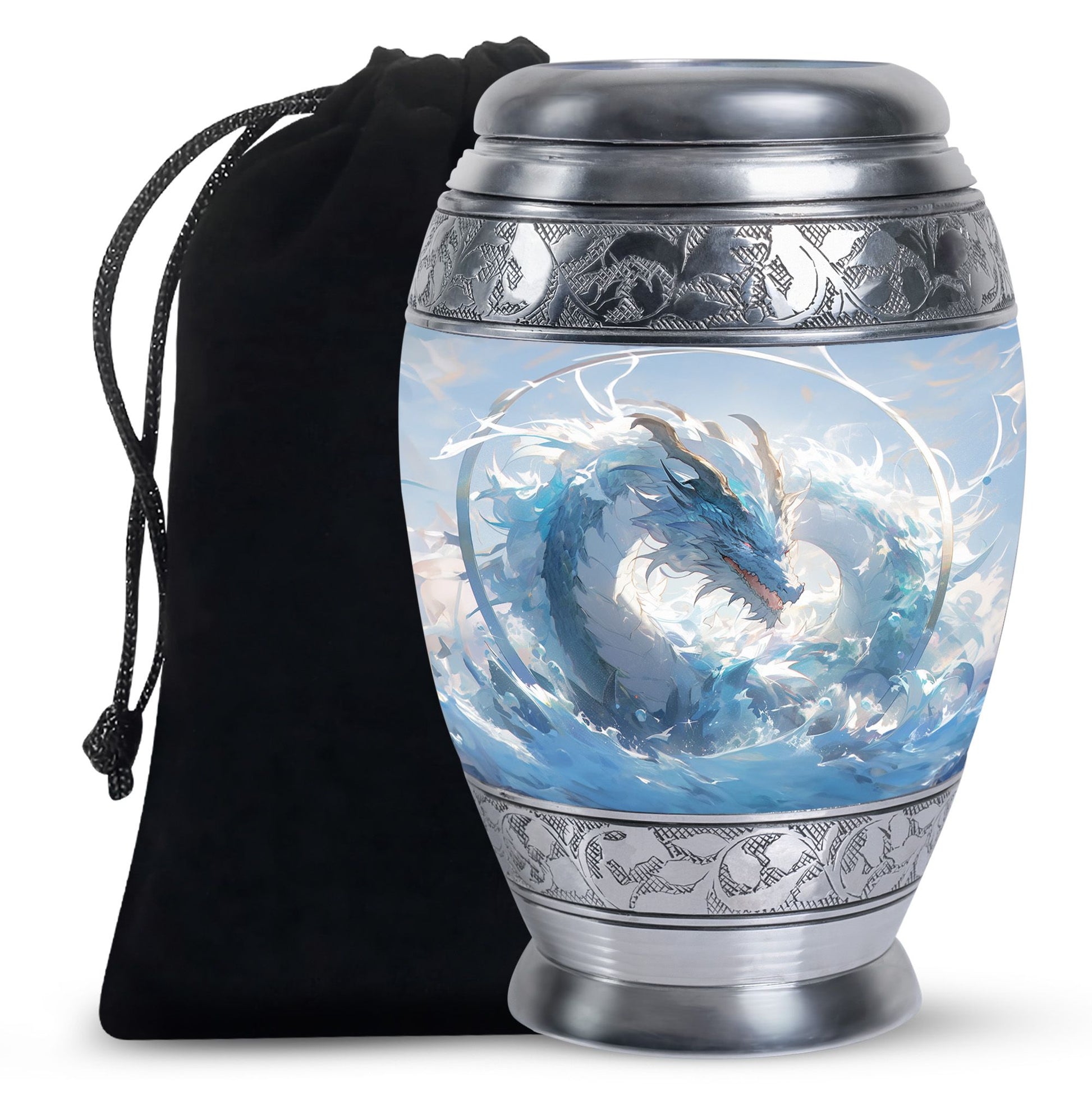 BlueImperial Dragon Memorial Urn For Human Ashes - Decorative Funeral Urn