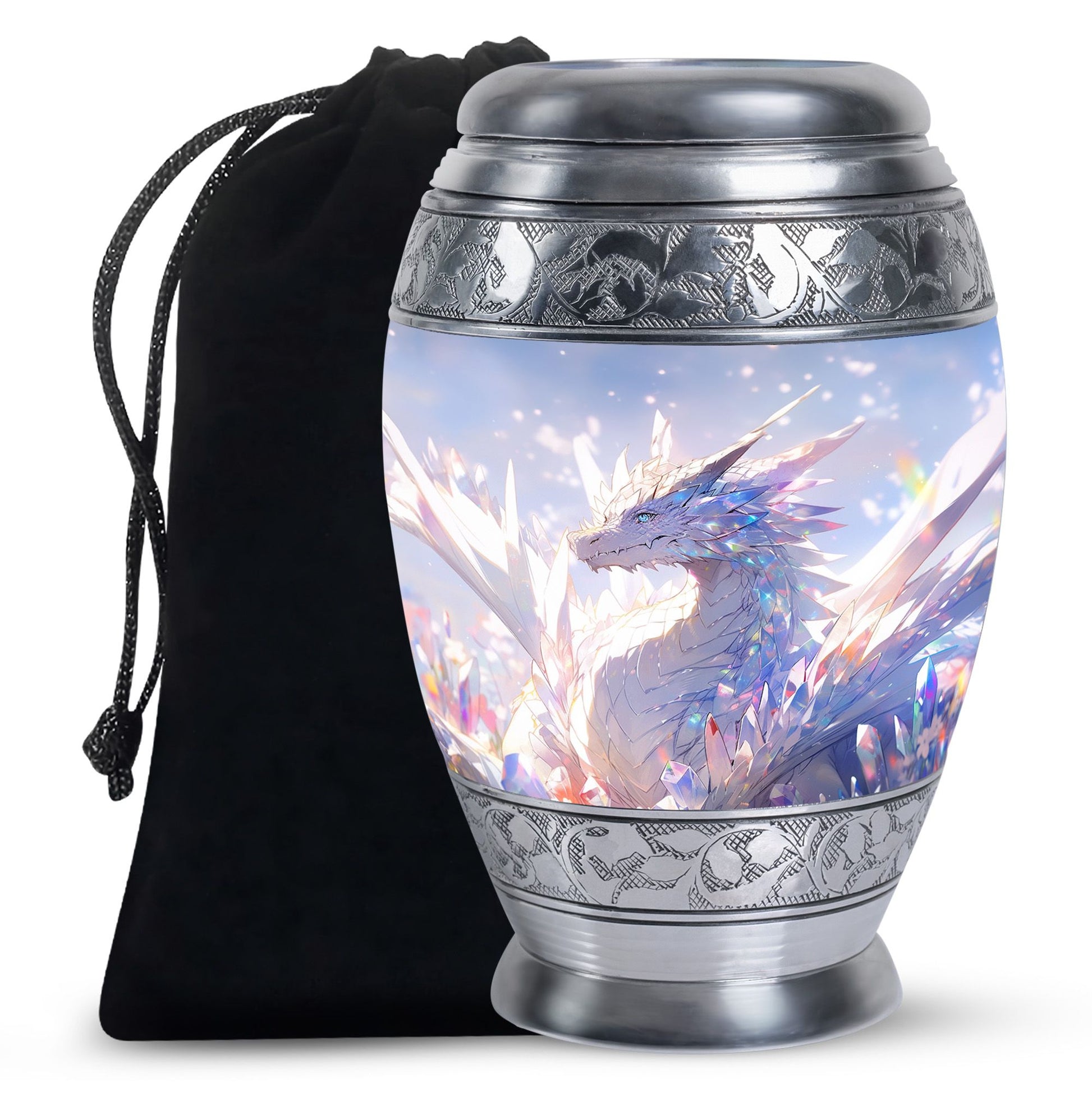 Crystal Dragon Spirit Funeral Urn For Human Ashes - Decorative Burial Urn