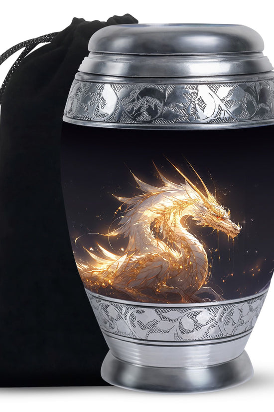 Black Shadow Dragon Cremation Urn For Ashes - Elegant Memorial Urn