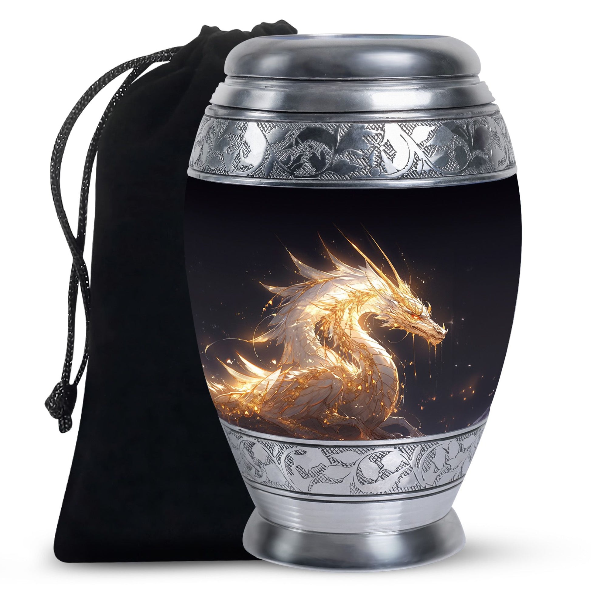 Black Shadow Dragon Cremation Urn For Ashes - Elegant Memorial Urn