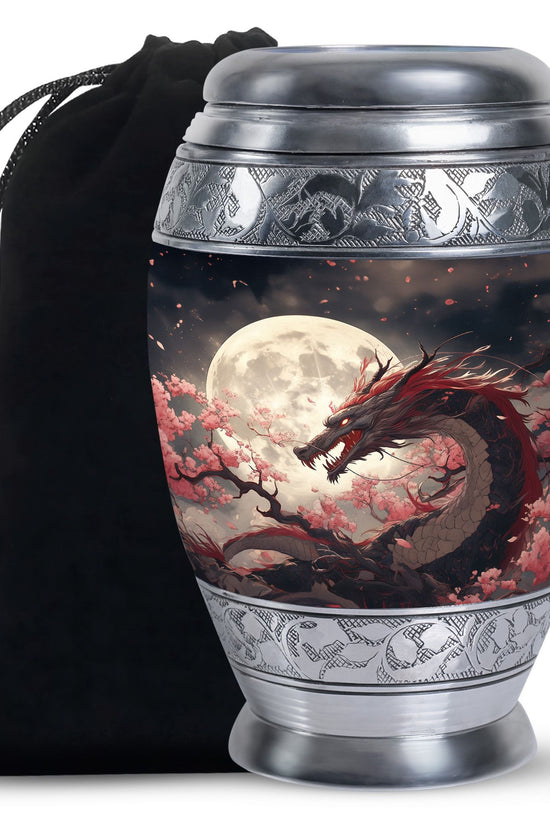 Red Dragon Funeral Urn - Beautiful Theme Memorial Urn For Loved Ones