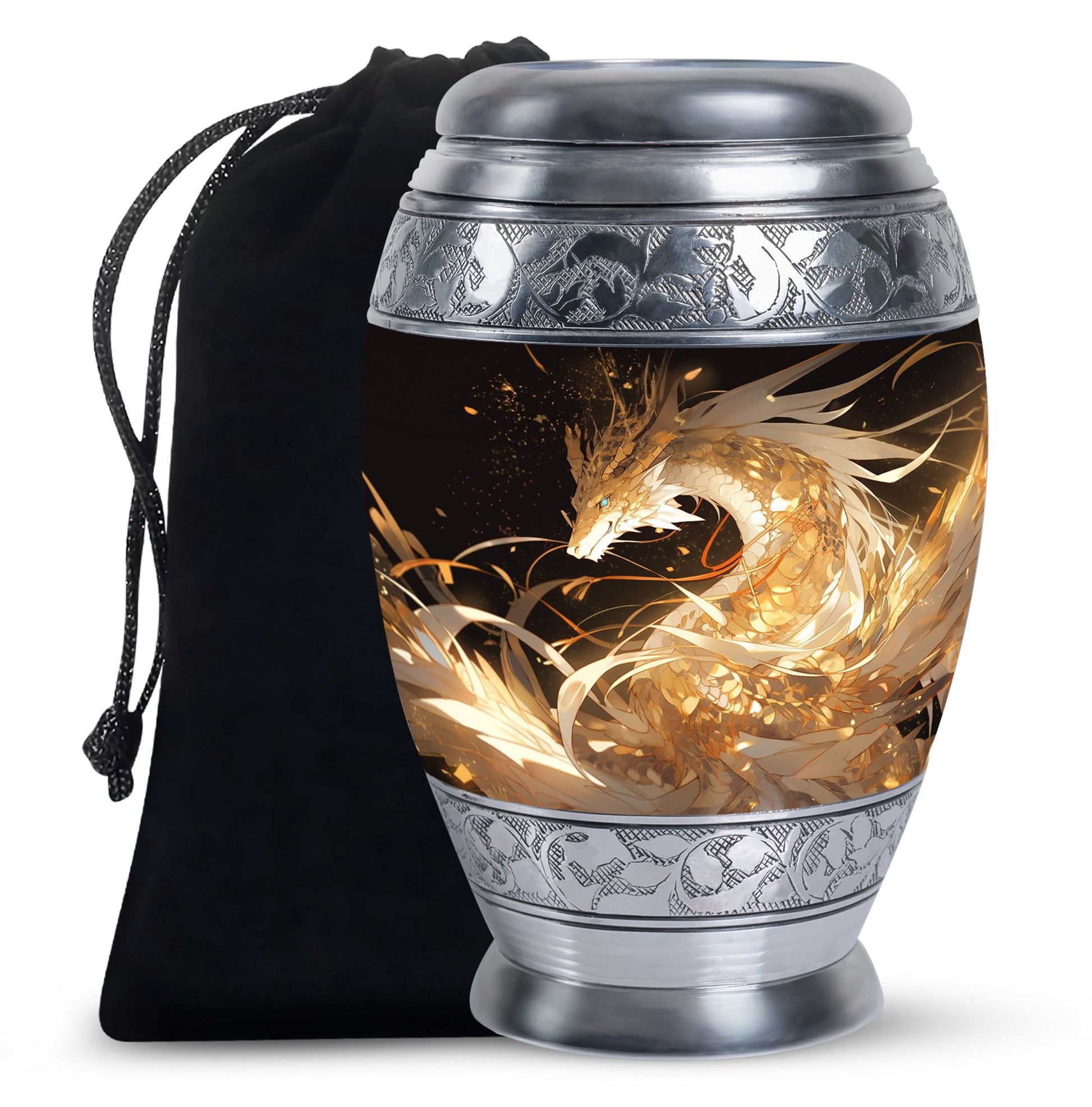 Dragon Guardian Funeral Urn For Human Ashes - Artistic Aluminium Urn