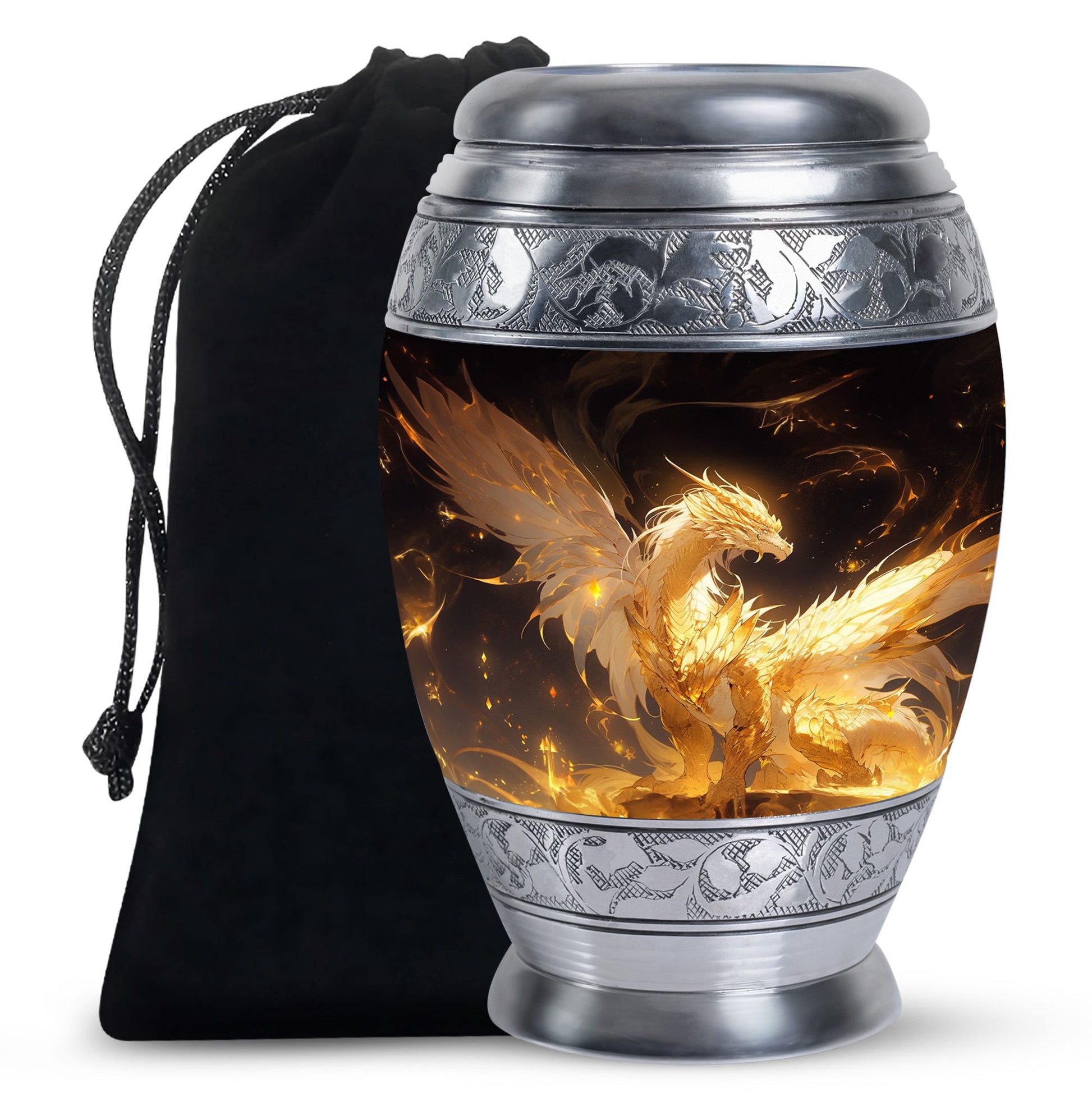 Celestial Dragon Flame Cremation Urn - Premium Adult Urn For Ashes