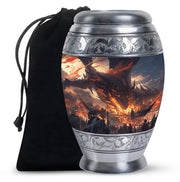 Royal Black Dragon Memorial Urn - Decorative Funeral Urn For Human Ashes