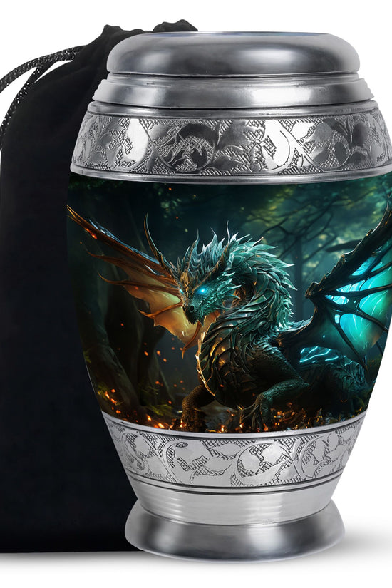 Dragon Galaxy Funeral Urn For Adults - Celestial Aluminium Ashes Urn